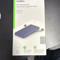 BoostCharge Plus 10K USB-C Power Bank with Integrated Cables