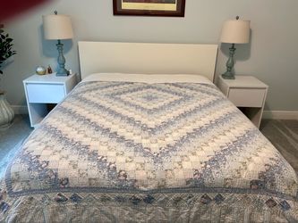 Queen size wood bed with Storage underneath