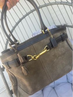 This vintage Coach Hamptons brown suede