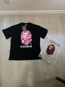 Lot of 2 BAPE "By Bathing Ape" College Tees - Plaid & Pink Camo