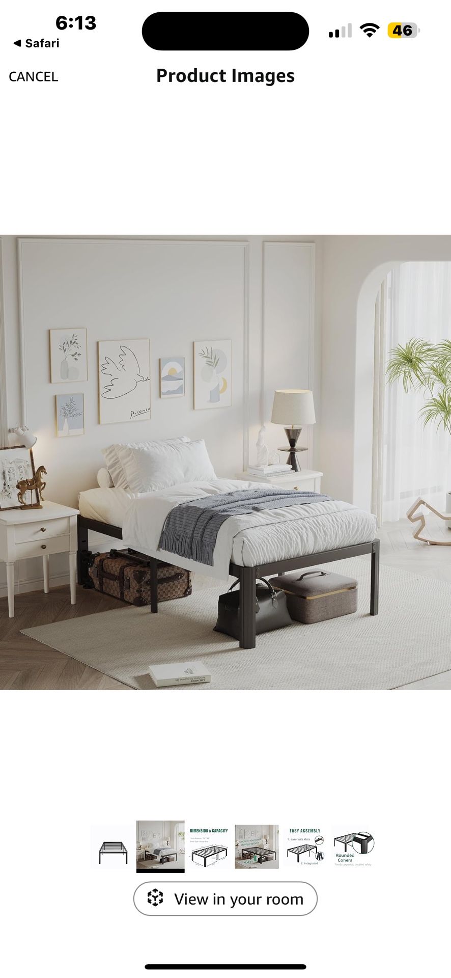 ✳️Brand New | 🛏️ 14” Twin Metal Bed Frame – No Box Spring Needed! 💪🖤 Easy Setup, Heavy Duty, Quiet!