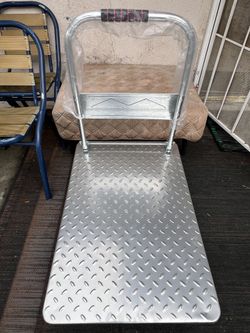 Platform Truck Heavy Duty Push Cart Dolly with 1800 LBS Capacity Foldable Moving Flatbed Cart with 6'' Swivel Wheels Large Steel Platform Dolly Cart f