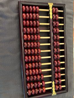 Traditional Wooden Abacus with Gold Hardware