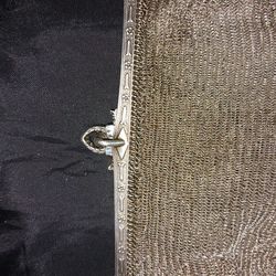 Whiting n davis silver chain male  antique clutch  handbag