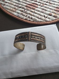 Silver copper bracelet vintage 925 silver