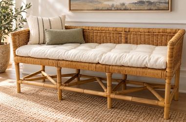 Serena & Lily Designer Bench with Ivory Cushion