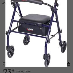 Carex Steel Rollator Walker with Seat and Wheels