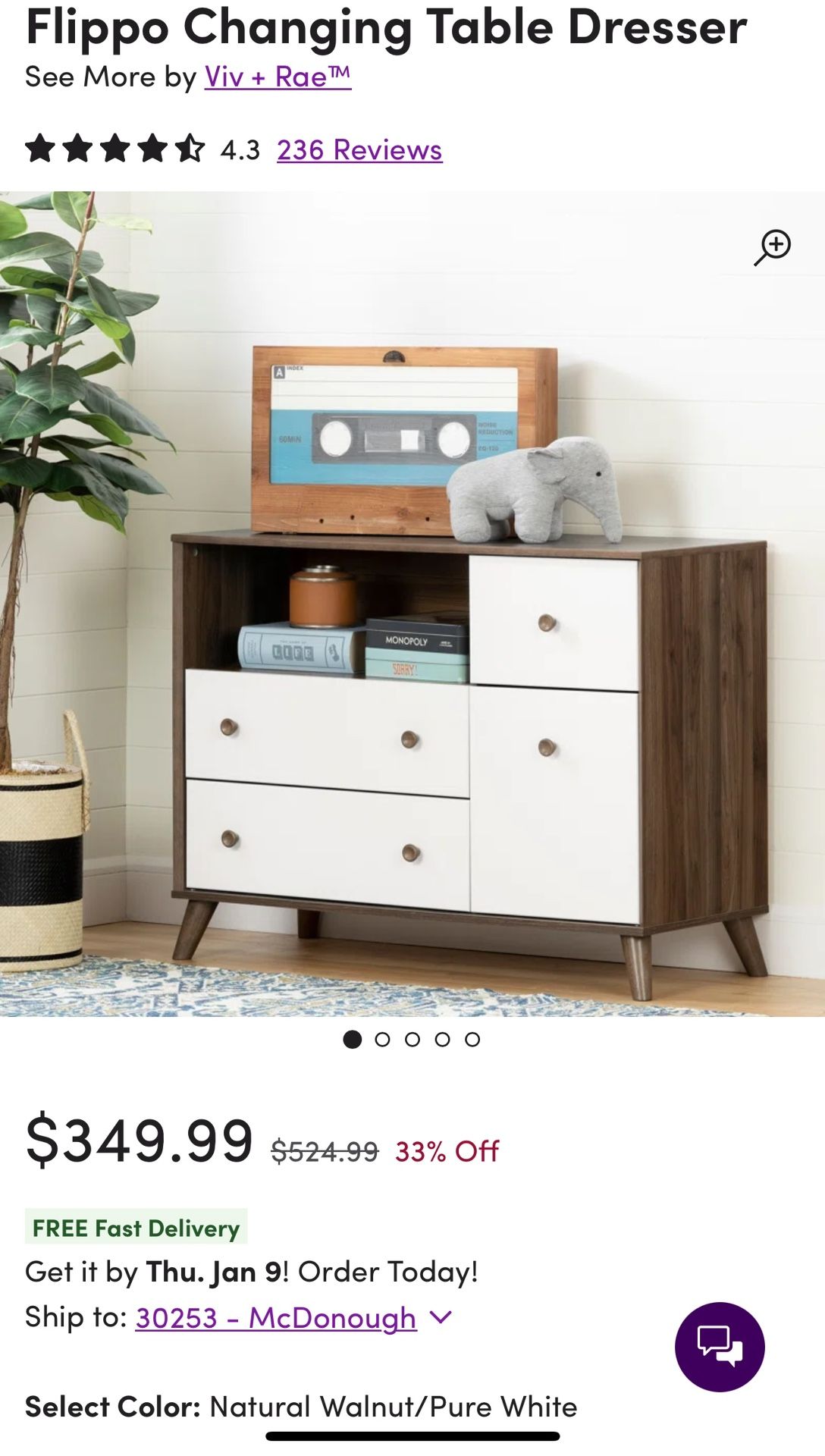 Changing Table Dresser
