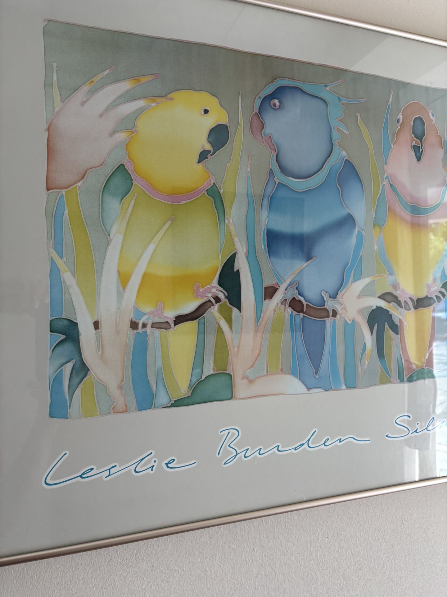 Vintage Leslie Burden "Parrots" Framed Print