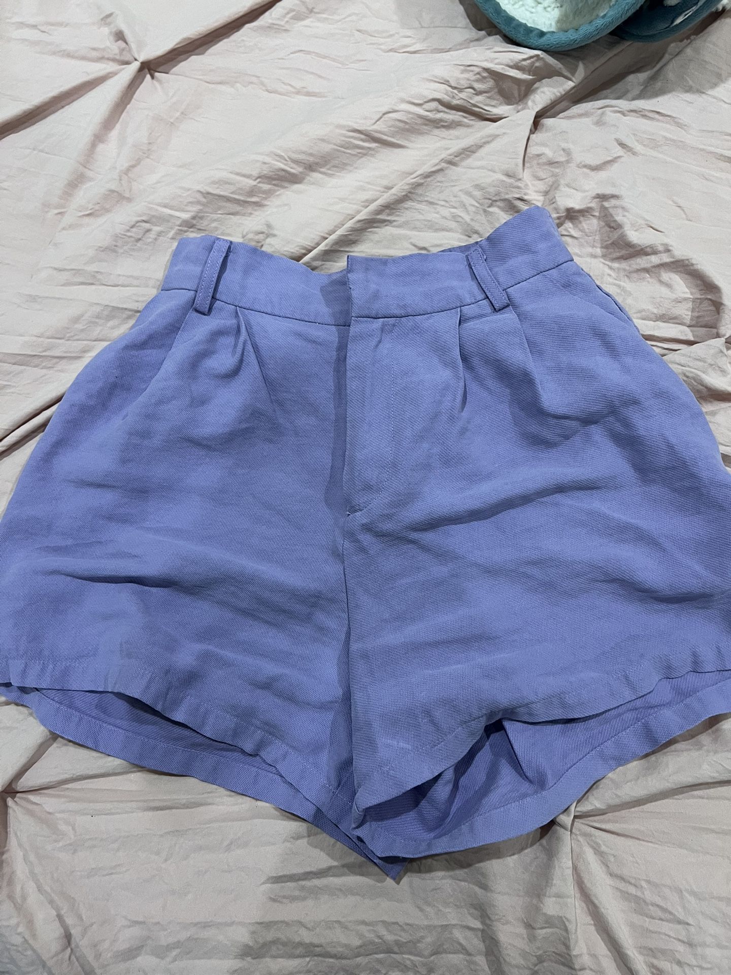 Purple linen pants shorts summer xs
