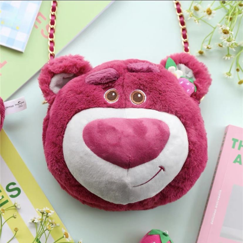 Disney TOY STORY LOTSO BEAR Soft Plush PURSE Zippered CROSS-BODY SHOULDER BAG