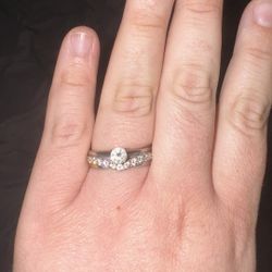 Solitaire With Diamond Wrap Wedding Ring 1 Carat TW