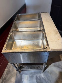 3 wells electric steam table