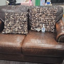 Brown Leather Couch