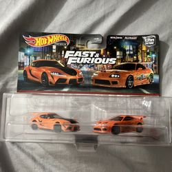 FT: Hot Wheels Premium Supra GR Fast And Furious orange Set 