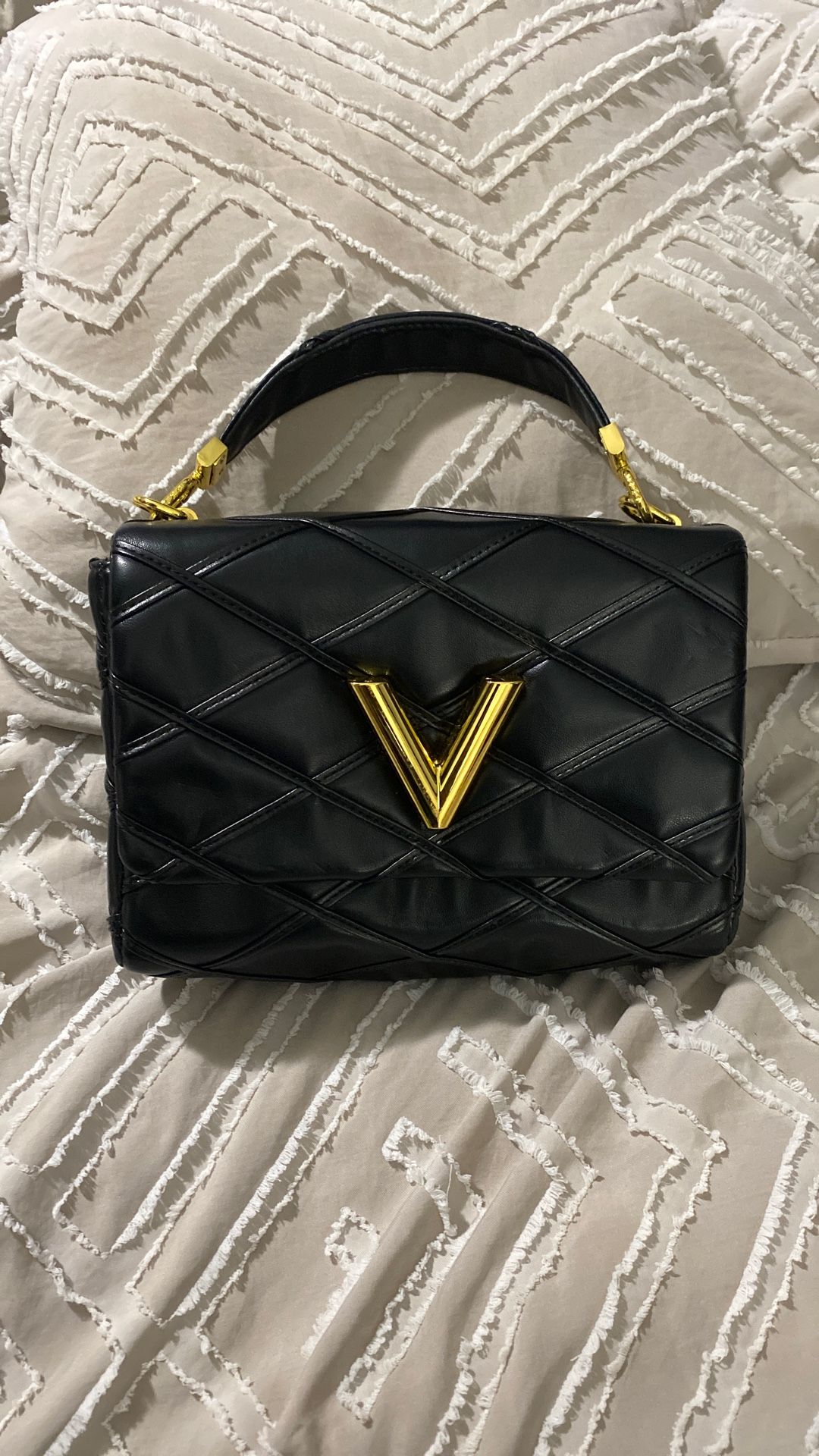 Hand Bag Black With Gold Hardware