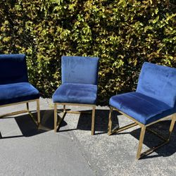 Navy Velvet Chairs | FREE DELIVERY 
