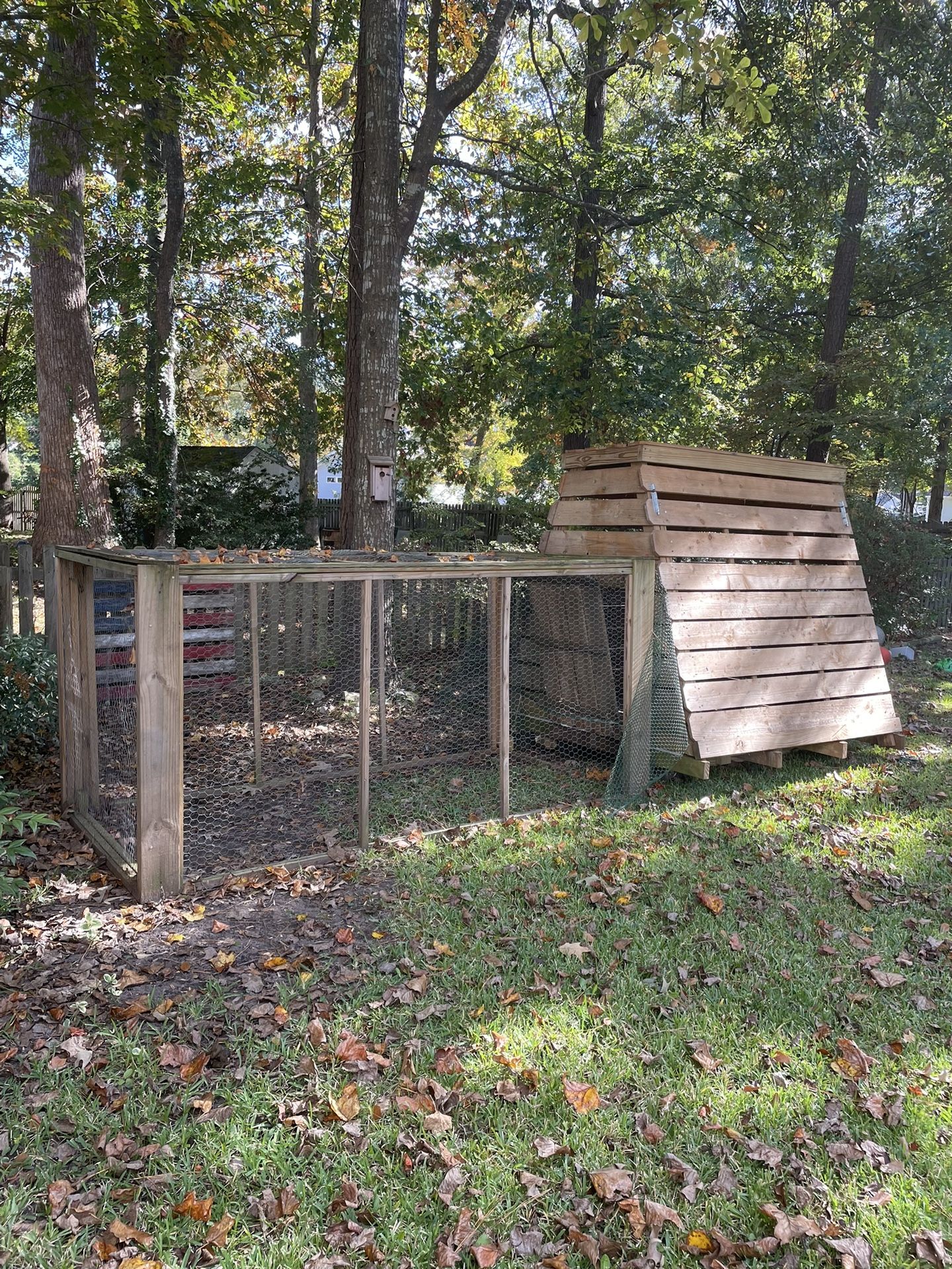 Chicken Duck Coop With Detachable Enclosed Run