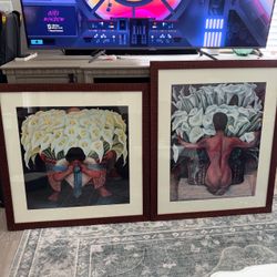 Set of Prints 1941 & 1944 Prints by Diego Rivera Framed & Matted