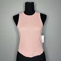 Pink Fitted Tank Top with Smooth Texture