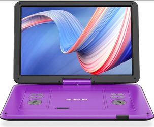 BOIFUN 17.5" Portable DVD Player with 15.6" Large HD Screen, 6 Hours Rechargeable Battery, Support USB/SD Card/Sync TV and Multiple Disc Formats, High