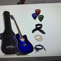 ASHTHORPE Full Size Cutaway, Thin Line Acoustic Electric Guitar Package