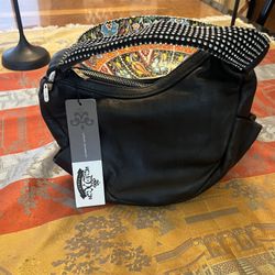 Purse Leather With Swarovski Crystals 