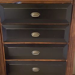 Hard Wood Slay Bed Two Toned Twin  And Dresser Comes With Very Comfortable Twin Mattress And  Boxed Spring Base