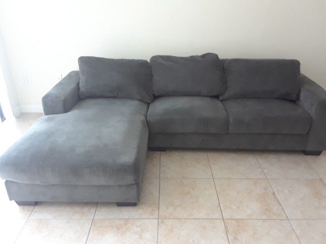 Grey 2 Piece Couch with Pillows