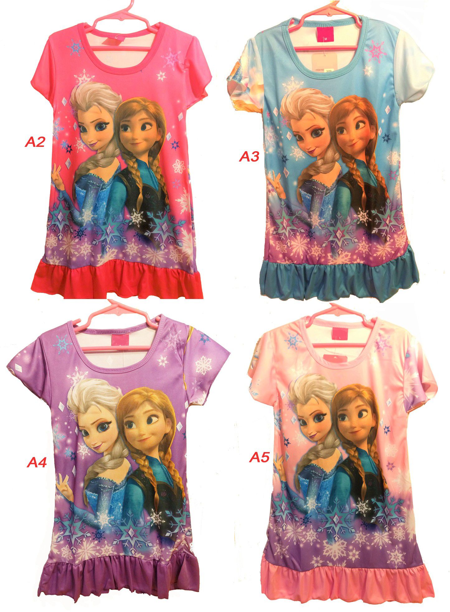 New w/ Tag Frozen Elsa Anna short sleeve night gown pajama sleepwear lounge for baby girls toddlers kids