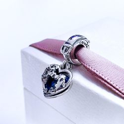 Genuine PANDORA Disney Lady and the Tramp Double-Dangle Charm W/Pouch