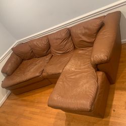 Italian Leather Couch Sectional 