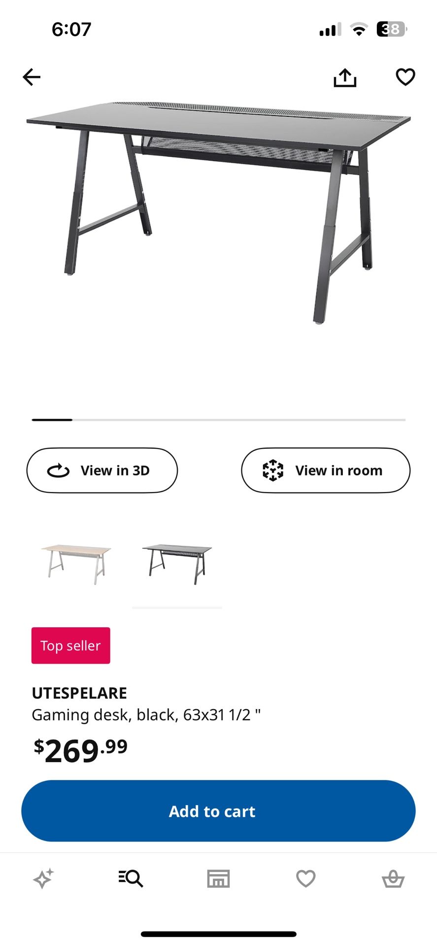 IKEA Utespelare Computer Gaming Desk