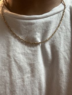 22inch 16.5 Grams 14k Yellow Gold Chain Rope, Twist Style One Of A Kind 