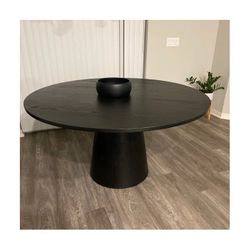 Round Black Dining Table 59” Free Delivery ✅ Mid Century Round Table