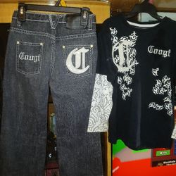 Boys Coogi Black And White Outfit
