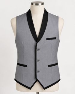 Brand New COOFANDY Men's Formal Vest – Gray & Black – Size 2XL