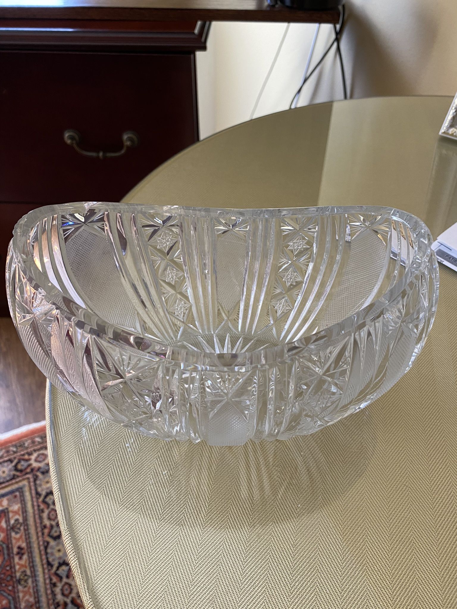 Kidney Shape Czech Crystal Vase