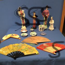 Oriental Decorations Fans, and Glassware