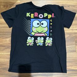 Sanrio Keroppi Frog XLarge Short Sleeve Graphic T-Shirt Black