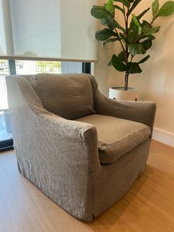 Slip Cover Sofa Chair w/ 100% Down Filled Cushions