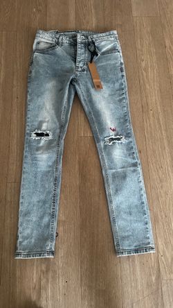 Ksubi Light Wash Distressed Skinny Jeans Red Accente with Tags