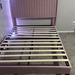  velvet pink bed frame double