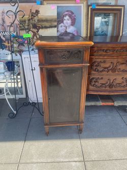Tall ornate nightstand side table 16 by 16 by 40
