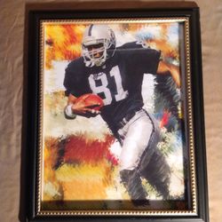 Tim Brown Raiders Picture Frame Harbor town Industries Inc Black Frame Measures 13"X16"