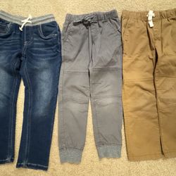 5T boy dress pants khaki gray blue jeans Cat and Jack like new 