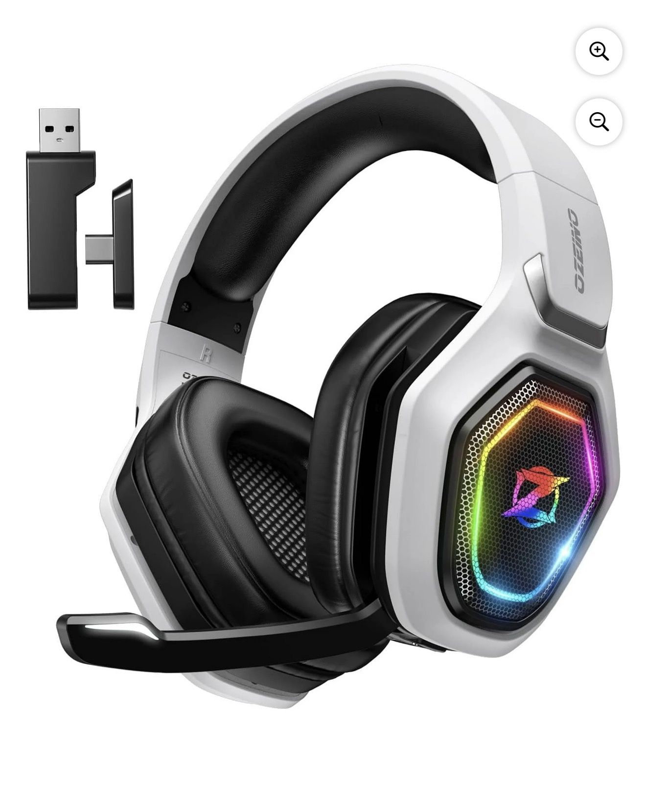 Wireless Gaming Headset 2.4GHz USB & Type-C Low Latency Gaming Headphones with Microphone for PC, PS5, PS4
