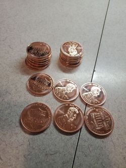 1 OZ COPPER  ROUNDS  PENNY  DESIGN  $5 EACH