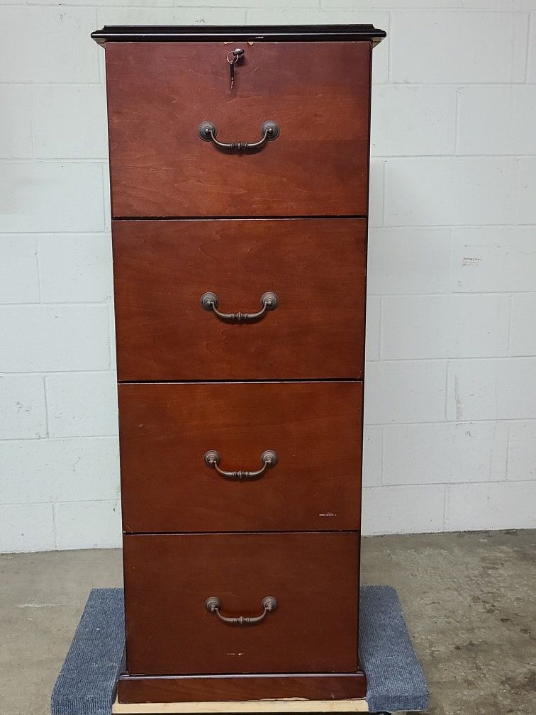 Solid Wood Office 4-drawer File Cabinet In OB
