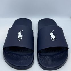 Polo Ralph Lauren Slide Sandals Polo Big Pony Logo Navy Blue White Men s Size 12 for Sale in Miami Gardens FL OfferUp